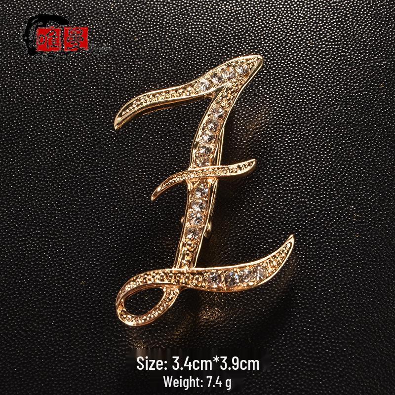 Men's Suit Jacket Brooch: Elegant English Letter Pin for a Stylish Touch