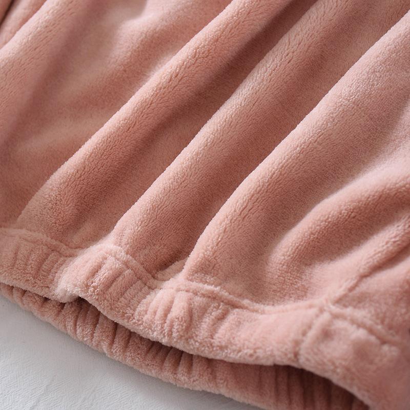 Traje Cálido de Forro Polar Coral para Mujer - Pijama y Ropa de Exterior de Otoño/Invierno