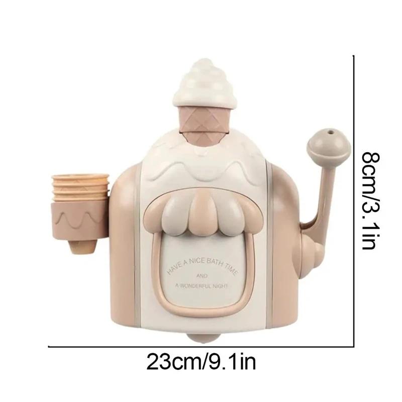 Bath Toy Portable Ice Cream Foam Maker Bath Bubble Toy for Boys Girls Birthday Gift Ice Cream Machine Bathroom Toy Decor Gift
