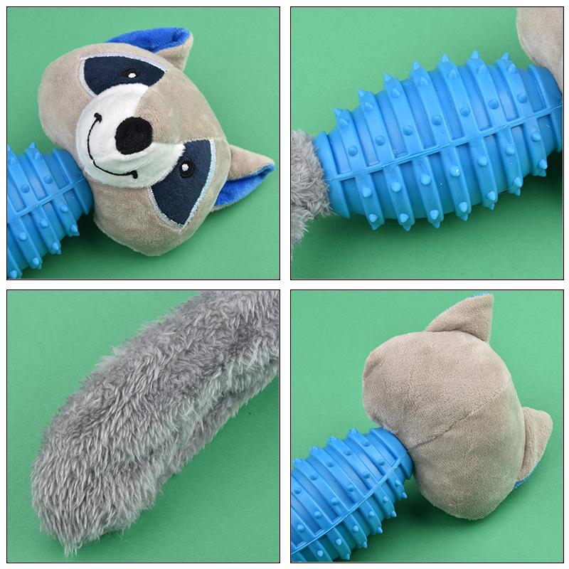 Pet Toy Durable Plush Chew Toy for Dogs - TPR-Enhanced Teeth-Grinding & Bite-Resistant Cartoon Animal Toy Design Pet Supplies