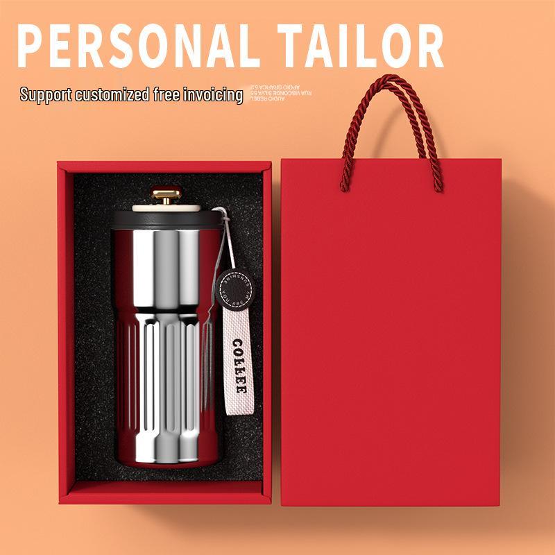 Smart Temperature-Reading Insulated Coffee Cup, 316 Stainless Steel, Portable with Lanyard