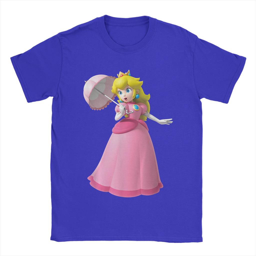 Unisexs Super Marios Princess Peach 3D Poster T Shirt Pure Cotton Clothing Vintage Short Sleeve Tees Gift Idea TShirts