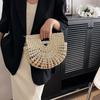 Yogodlns Bohemian Large Capacity Beach Bag Women's Straw Bag Stylish Handbag Natural Grass Hand Woven Designer Female Basket Shoulder Bag