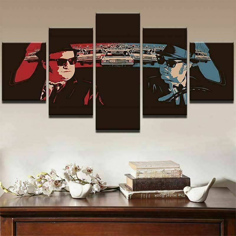 

No Framed Canvas 5 Pieces Movie Blues Brothers Retro Car Decorative Print Bedroom Wall Art Posters Pictures Home Decor Paintings 20x35 20x45 20x55cm