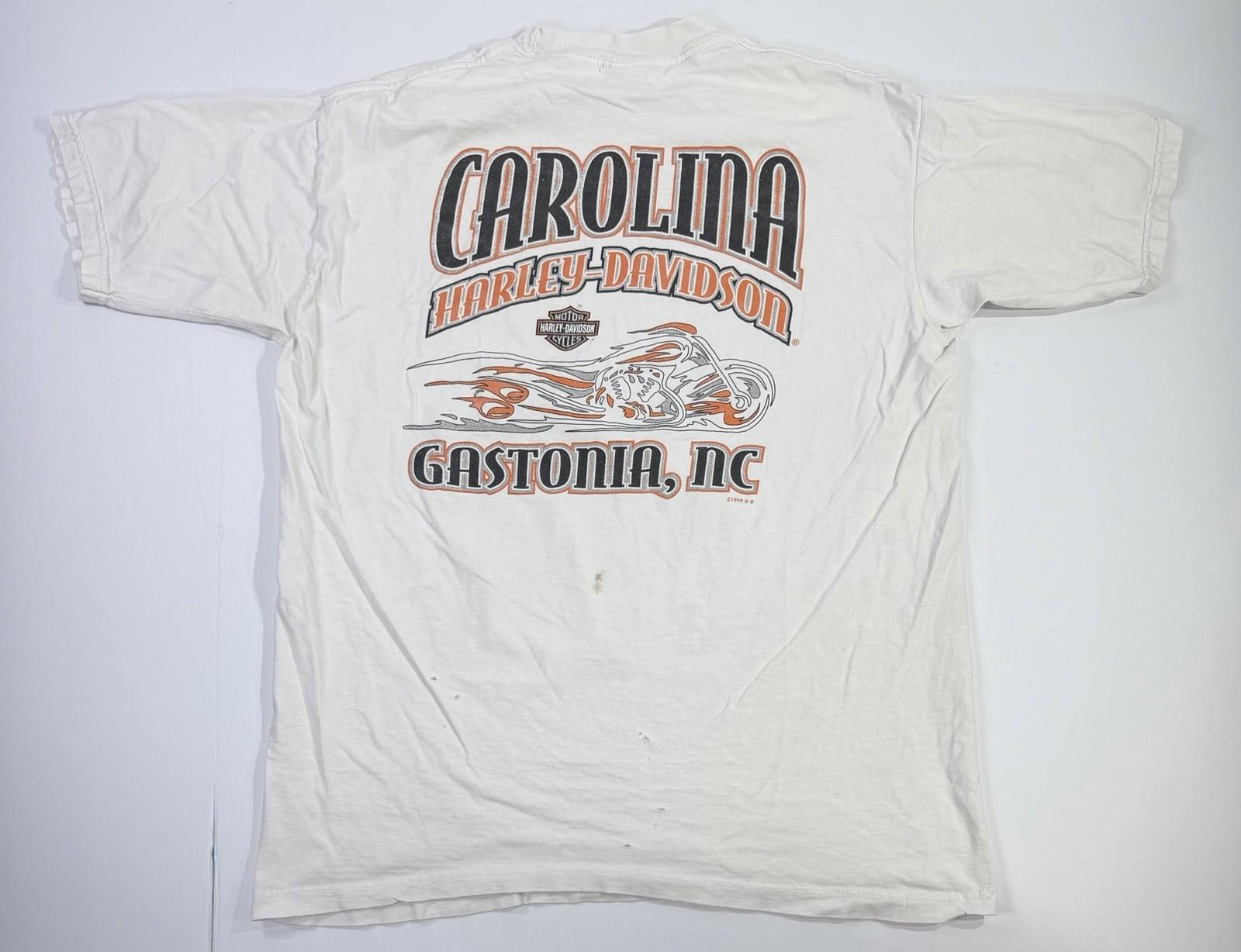 Vintage 1999 Harley Davidson Carolina Gastonia NC Graphic XL Unisex T-Shirt S