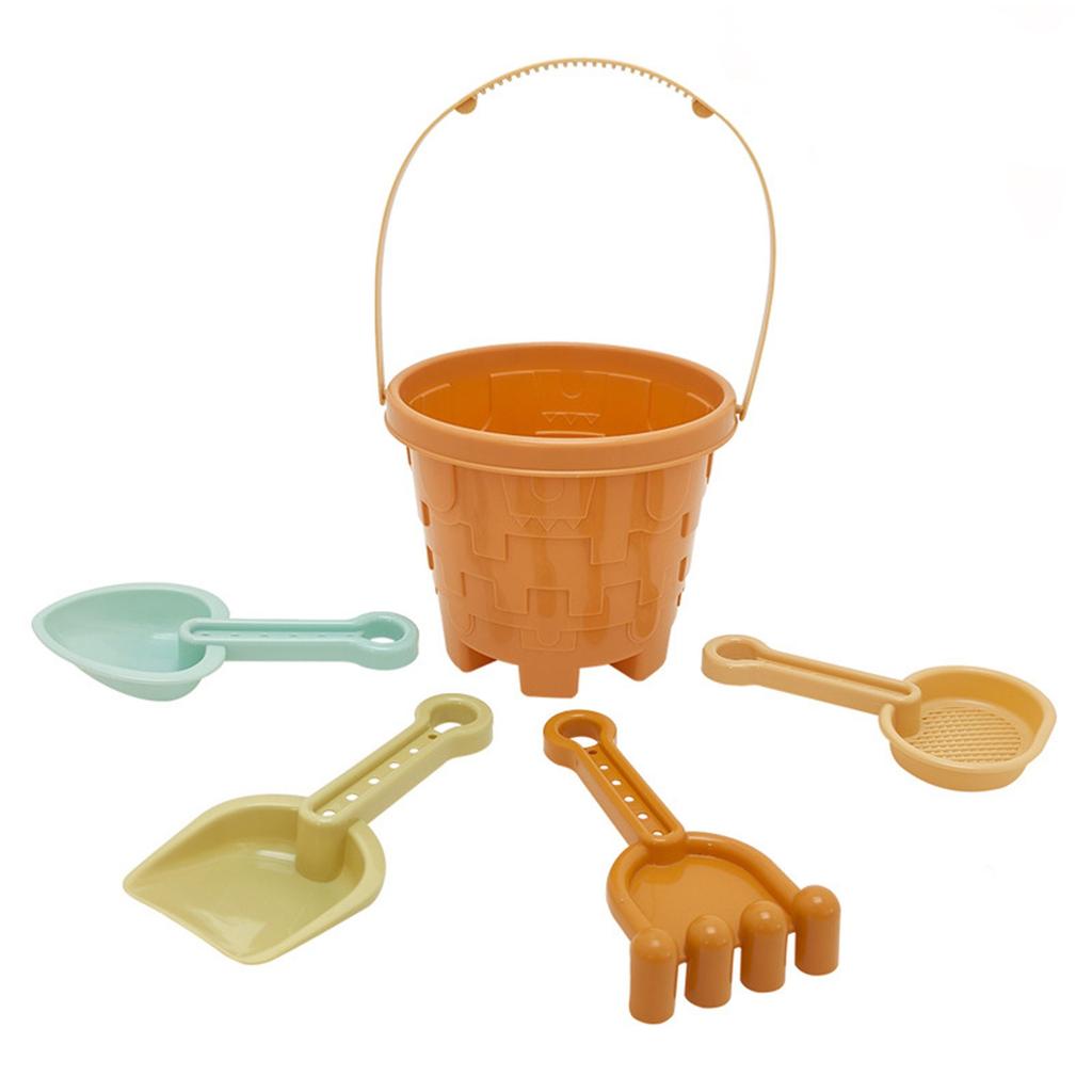 Beach Playset, 5-Piece Multi-Color Plastic Toddler Toy Set With Dump Truck Or Bucket, 2 Shovels And 2 Prints - Summer Beach Toys For Kids