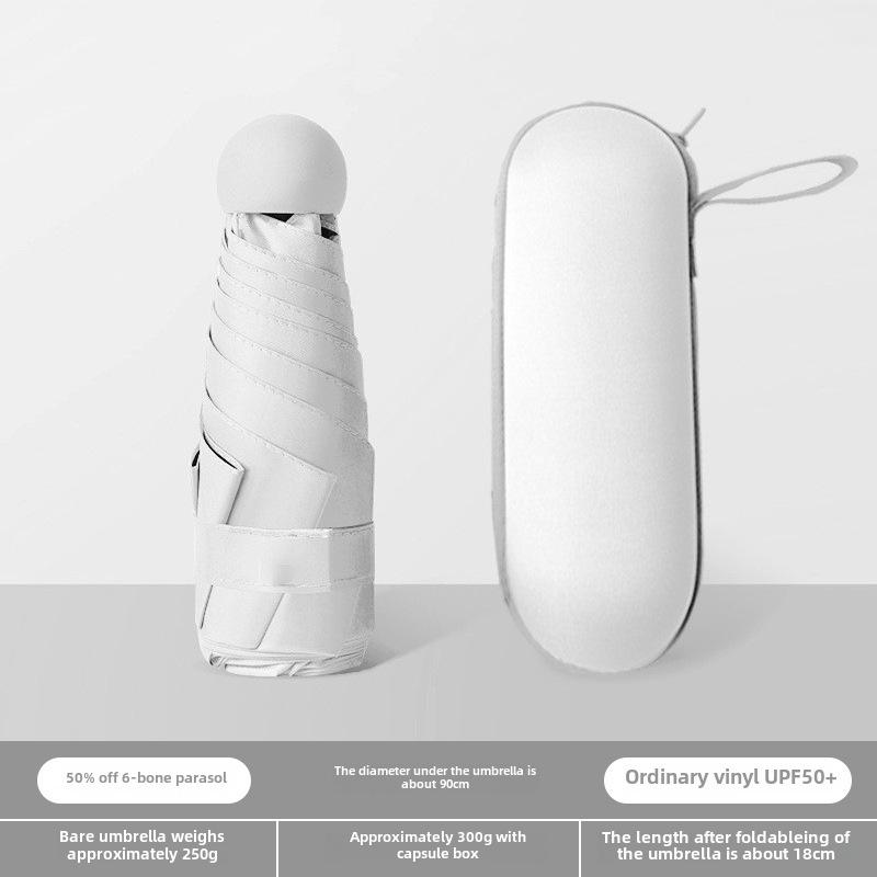 Compact Dual-Use Capsule Umbrella: Portable, Foldable, Lightweight, Sun & Rain Protection