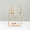 Gold Finish Iron 6 Tiers Earring Holder Bracelet Display Stand Desktop Organiser Easy Assembly Display Rack