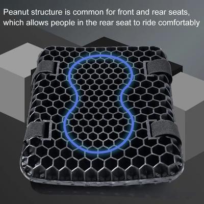 Coussin de siège en gel nid d'abeille pour moto Tissu en maille 3D Confort Amortissement Absorbant la pression Coussin de siège respirant pour moto