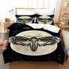 Death Moth Crow Duvet Cover Set Queen Size Phase Space Comforter Cover for Boys Abstract Exotic Aesthetic Bedding Set Dark Art