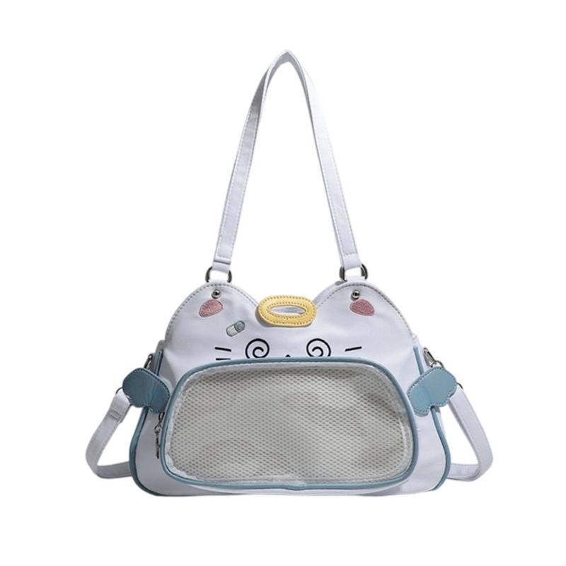 Сумка-тоут Итабаг Прозрачное окно для значков Сумка через плечо Сумка-клатч Сумка для DIY Косплея Сумка-тоут Итабаг Сумка через плечо Кошелек синий