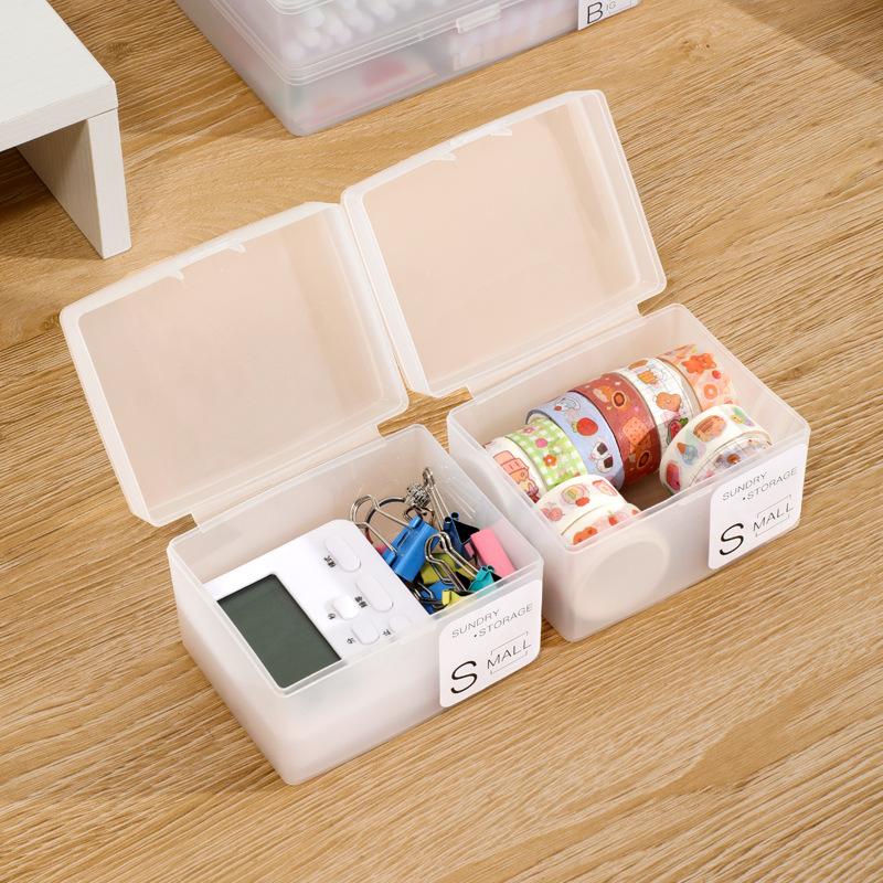 Storage Box Plastic Desktop Transparent Plastic Empty Box Small Square Box Portable Business Card Case Card Organizer Box Jewelry Box