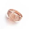 Purple Gold Plated 14K Rose Gold Square Blessing Word Men Wedding Ring Fashion Chinese Style Classic Banquet Jewelry