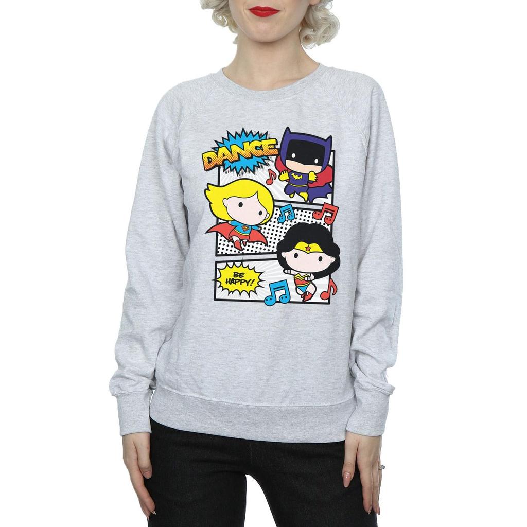 DC Comics Womens/Ladies Chibi Super Friends Dance Sweatshirt