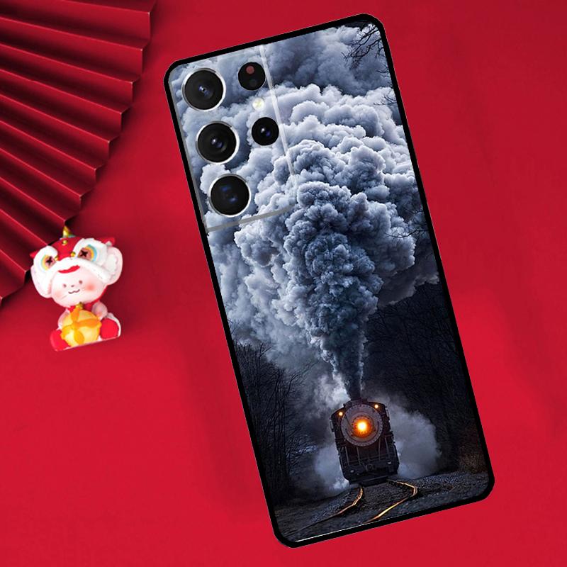 Train Steam Engine Case For Samsung Galaxy S24 S26 Ultra S21 S22 S20 S23 S25 Ultra Plus S10 S25 FE Cover Funda