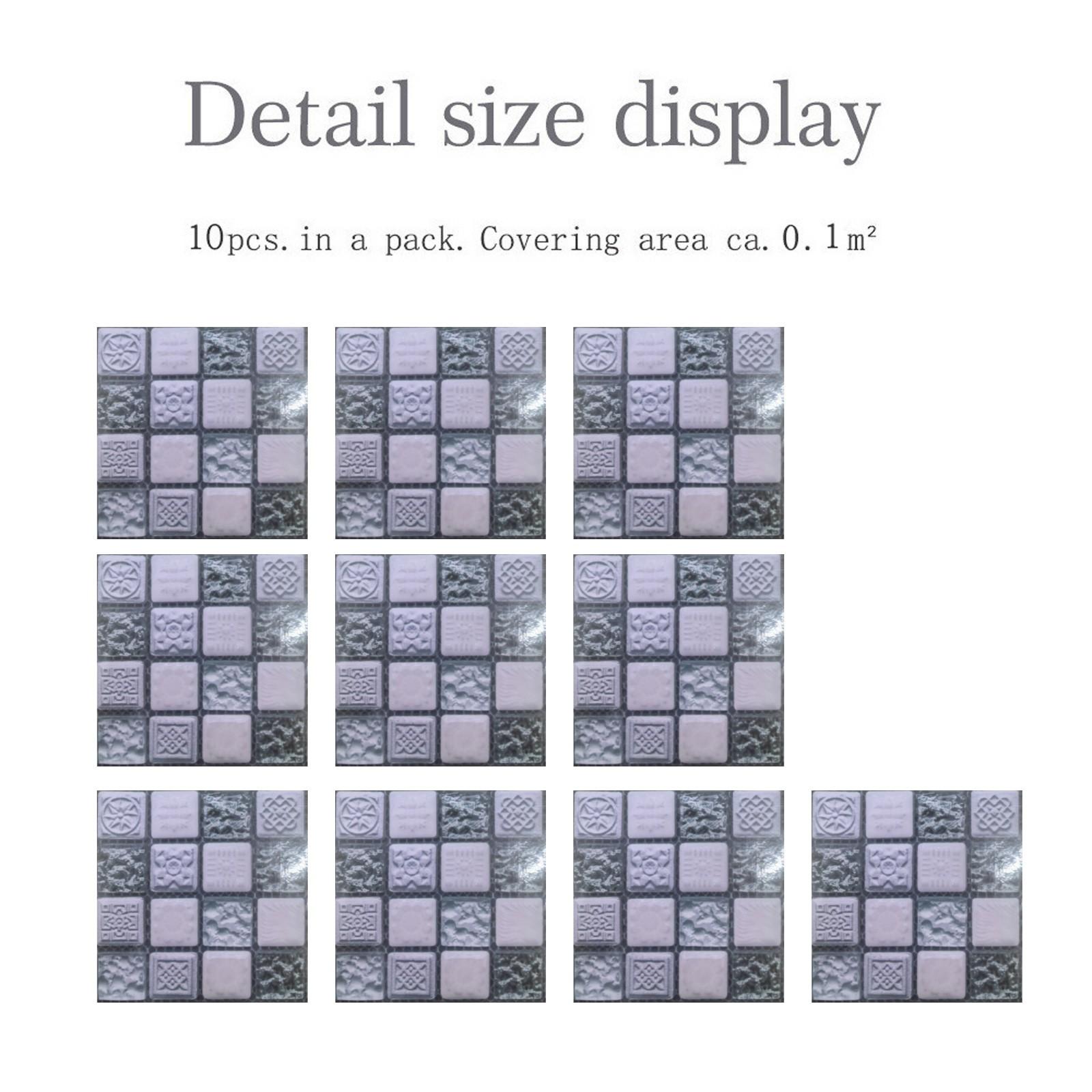 

(Отличный дом)10шт 3D самоглазурованные стеклянные наклейки Стеклянная плитка DIY Наклейки на стену Наклейка на пол One Size