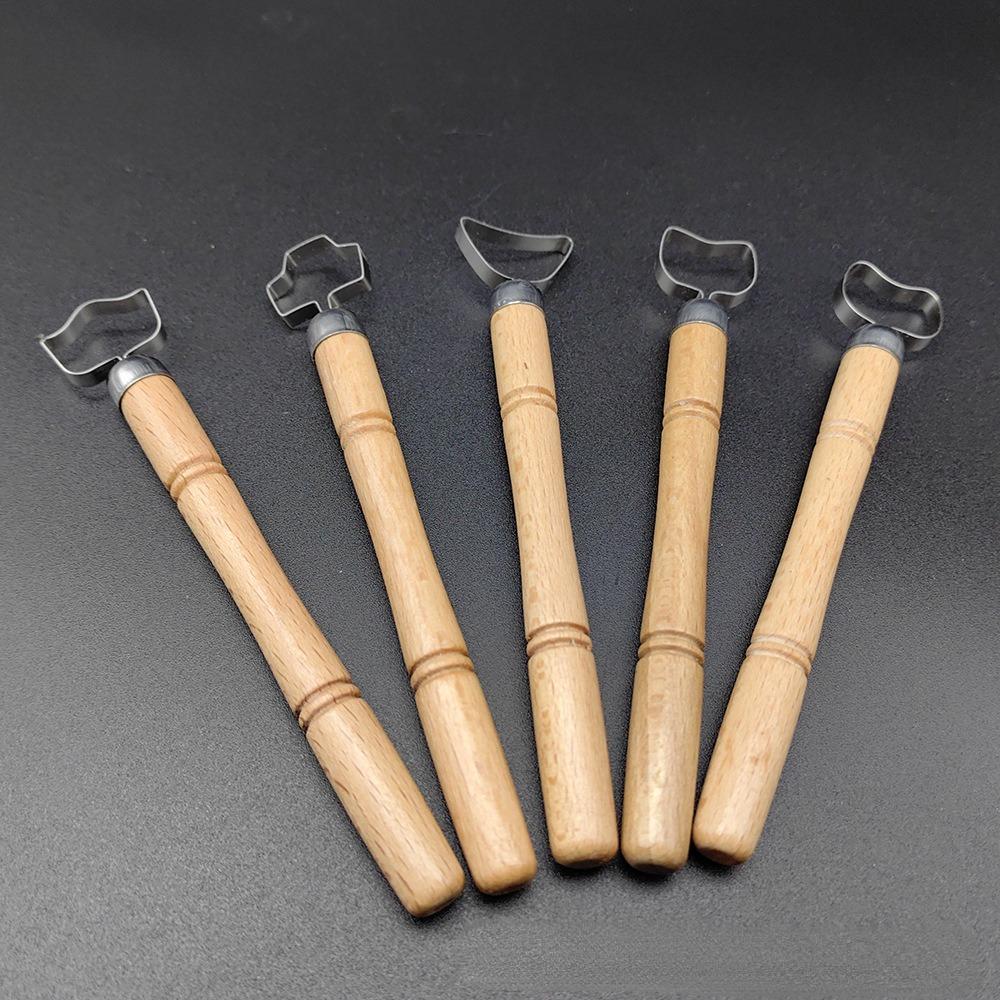 5Pcs Pottery Ceramic Tool Trimming Knife Single Head Ring Scraper DIY Clay Sculpture Carving Texture Scraping Forming Tool