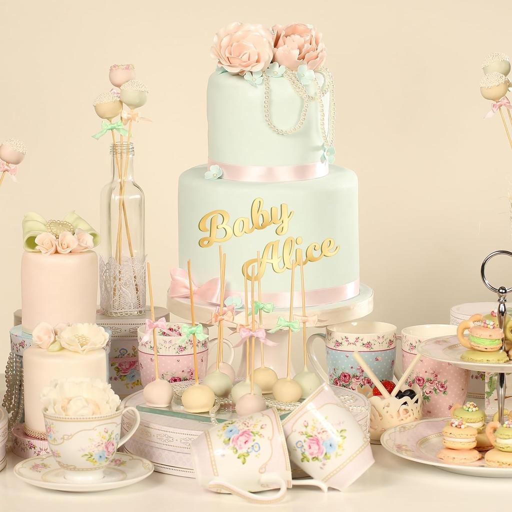 64pcs DIY Acrylic Cake Alphabet Number Top Combination Number and Alphabet Cake Decoration Wedding Baby Shower Cake Decoration