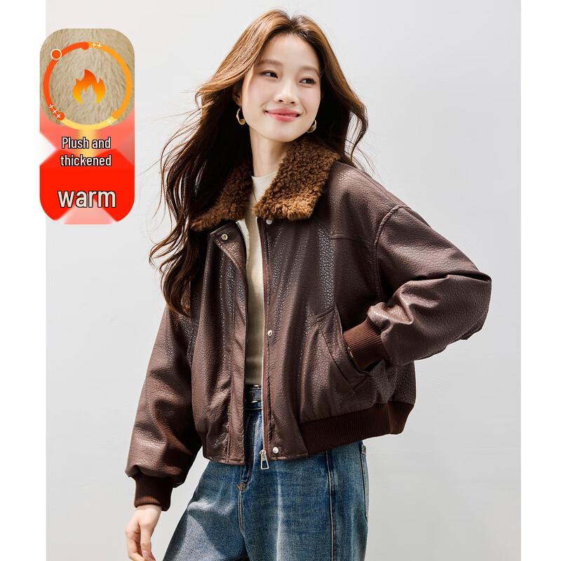 

TERRE BLEUE Женская зимняя куртка из искусственной кожи с подкладкой M