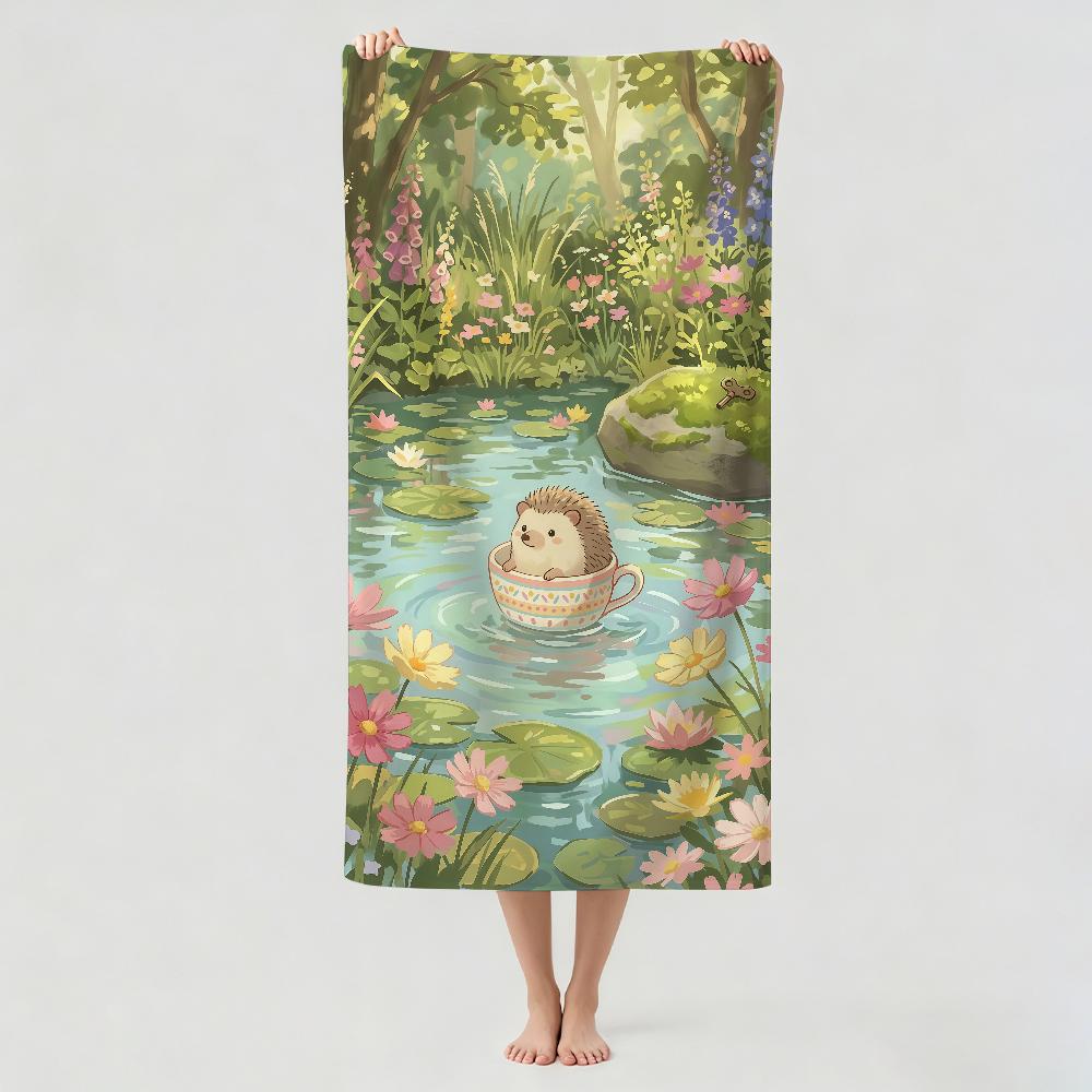 Fashion print Hedgehog Towel Drying Bath Towel Applicable To Light Swimming Camping Yoga Beach Out