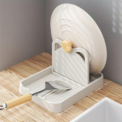 Pan Pot Lid Holder Stand Pan Pot Cover Rack Spoon Rest Pot Lid Spatula Spoon Storage Shelf Kitchen Accessories