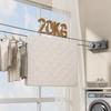 5.1m Retractable Double Line Clothes Hanger Laundry Drying Clothesline Stainless Steel Cloth Rack Wall Mounted Washing Clothes
