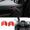 Aluminum alloy 4pcs Red Inner Door Bowl Cover Trim For Ford Ranger 2015-
