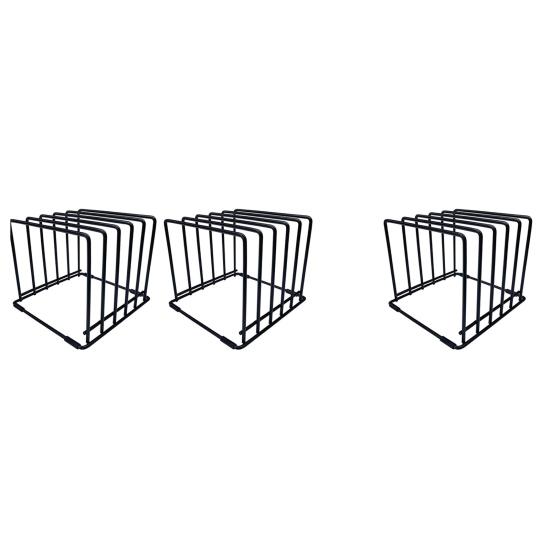 1/2 Adet Kesme Tahtası Tutucu Mutfak Tava Düzenleyici Kaymaz Ayaklı Büyük Kapasiteli 5 Yuvalı Tasarım Fırın Tepsisi Saklama Rafı