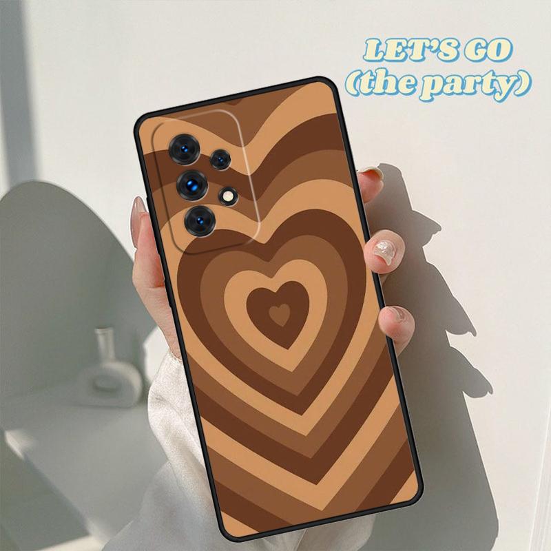 Latte Love Brown Heart Aesthetic phone case For Samsung Galaxy A42 A31 A40 A51 A71 A32 A80 A91 A52 A72 A20e A21S A50 A70 A11 A12