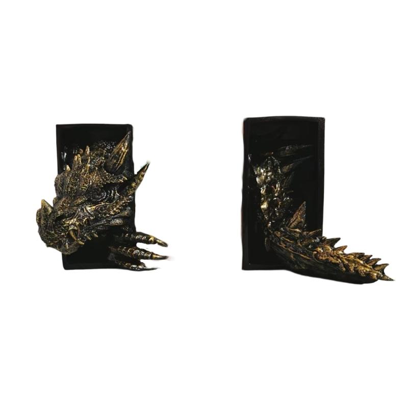 Set di fermalibri a forma di drago Fermalibri Decorativi per Scaffali Ufficio Casa Scrivania Libreria Decorazioni Regalo per Amante dei Draghi