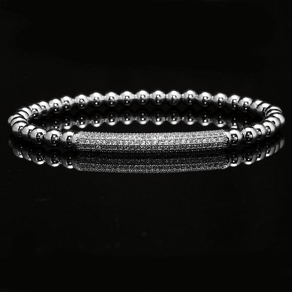 2026 Stretch 3-piece Crown Bracelet Micro-inlaid Bent Pipe Bracelet European and American Style Jewelry