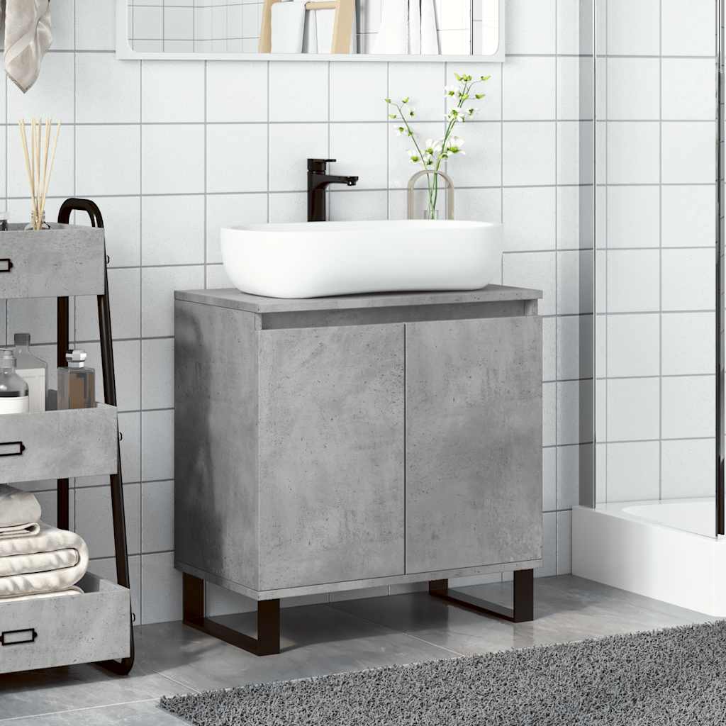 vidaXL Badschrank Betongrau 58 x 33 x 60 cm Holzwerkstoff