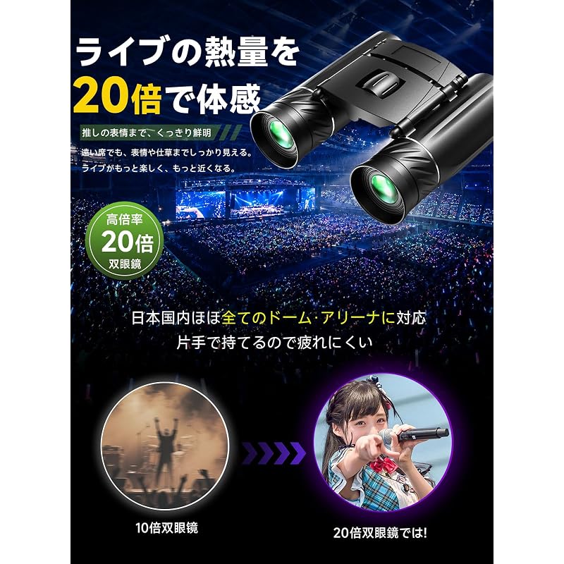 Binoculars [IF Design Award Winner] 20x Magnification Binoculars for Live Events, Image Stabilized, Opera Glasses, High-Reach View, Captures Details