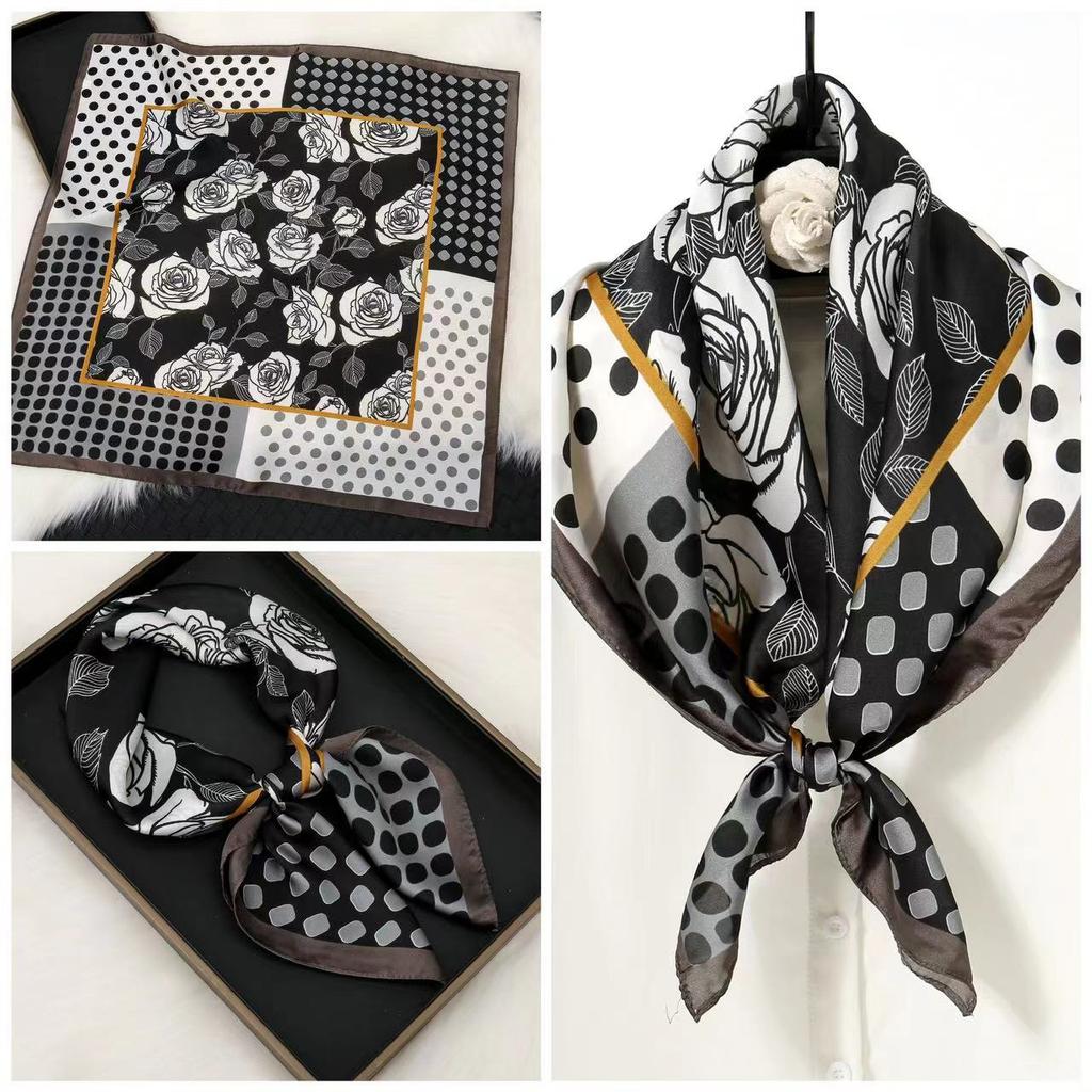 Eleganti Foulard di Seta da Donna Con Centinaia di Camicie, Assistenti di Volo, Decorazione Professionale, Protezione del Collo, Foulard, 70 Foulard Quadrati Piccoli.