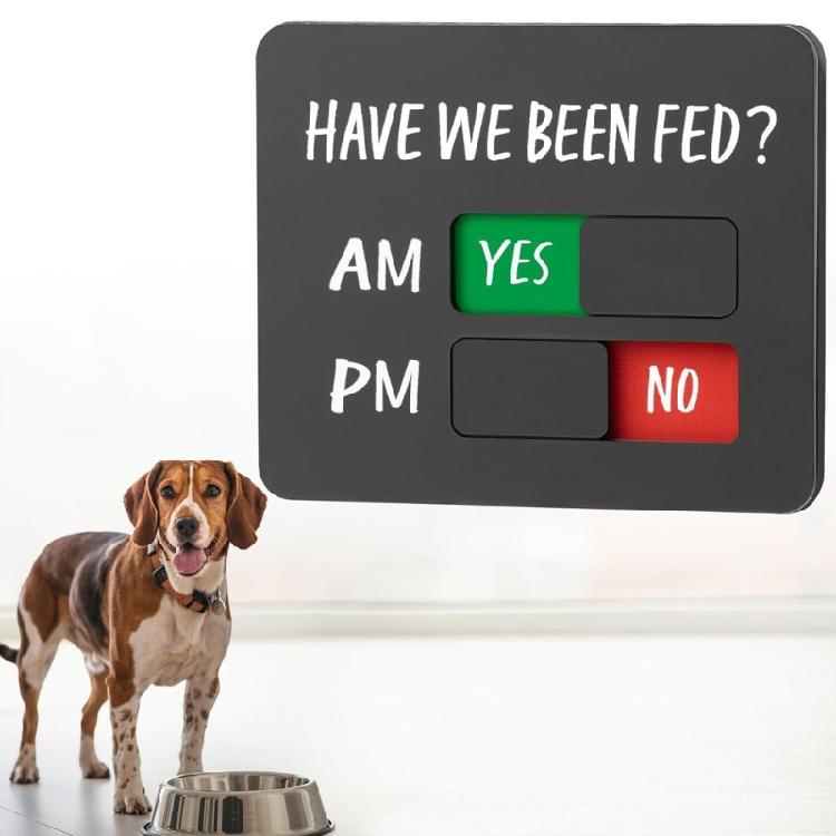 Dog Feeding Reminder,Have I Been Feds Dog Feeding Magnet,Feed Trackers AM PM,Feeding Reminder Slider for Fridge