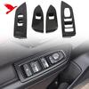 For Subaru Forester 2025 Car Interior Accessories Window Switch Cover Decor Trim Carbon Fiber Style Accessories Black Chrome 4PC