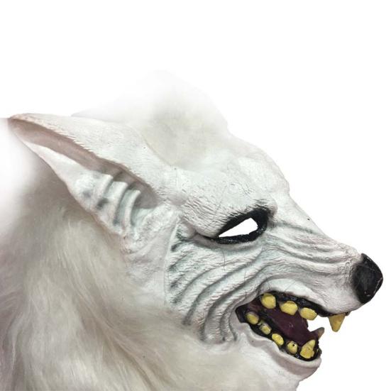 Halloween Horror Savage Wolf Head Mask Masquerade Fluffy Headgear Decoration