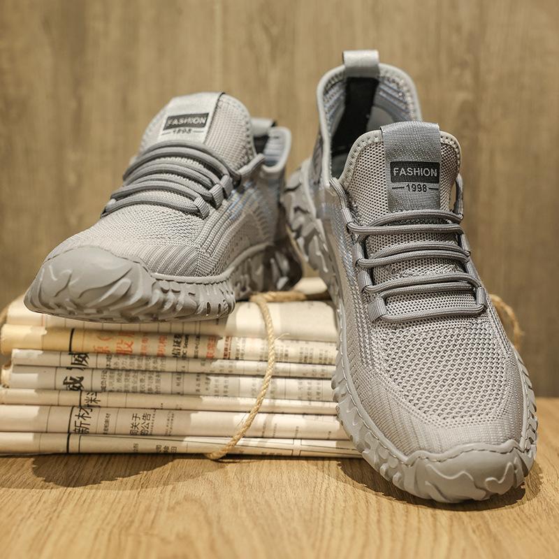 

Мужская обувь легкая роскошная модная обувь для папы 2024 года, новая зимняя дышащая дезодорирующая универсальная повседневная сетчатая обувь для мужчин 39 серый