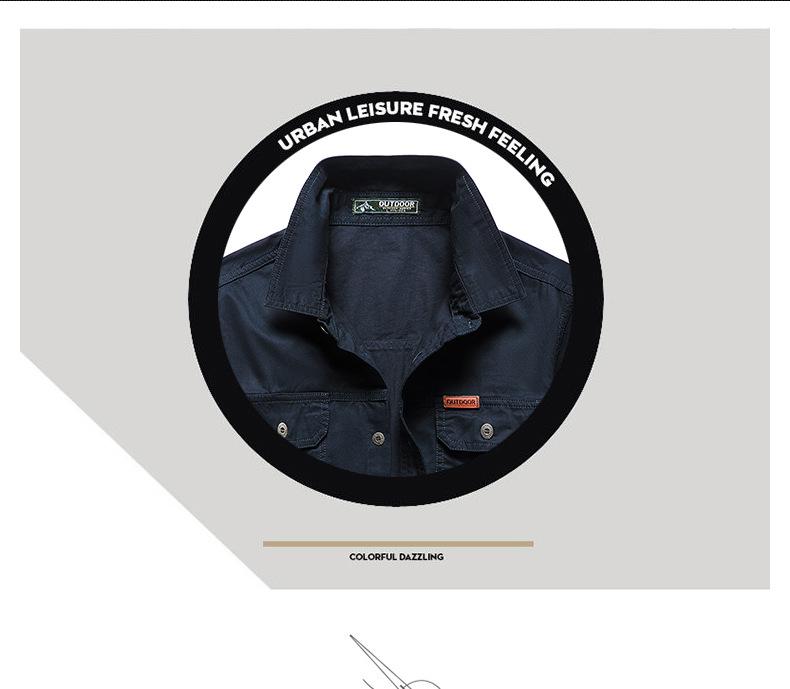 Men's Non-Iron Long Sleeve Cotton Workwear Shirt - Loose Fit, Casual Outdoor Top