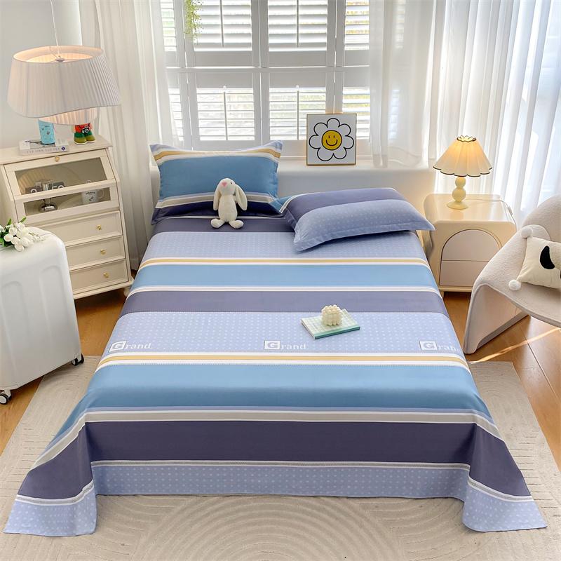 Cute Cartoon Panda Flat Sheet Kawaii Love Heart Bed Sheet Set for Girls Boys Room Decor Cotton Twin Bed Cover with 2 Pillowcase