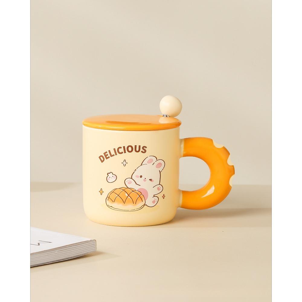 Roztomilý králíček keramický hrnek na chléb vysoký hrnek s víkem lžičkou kancelářský hrnek na kávu domácí dívka
