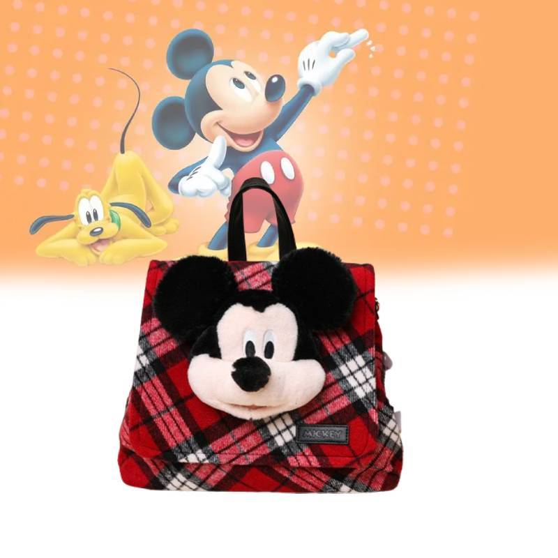 Mickey Mouseplush Animal Shoulder Bag With Dual Straps For Kids