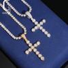 Us Local Stock Warehouse Hip Hop Jewelry Gold Plated S925 Sterling Sterling Silver Charm Moissanite Cross Pendant