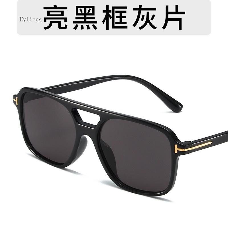 Vintage Classic  Designer Double Bridge Square Sunglasses Women For Men Male Luxury Sun Glasses Punk Big Frame Shades UV400
