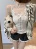 Plus Size Bow Lace Trim Sexy Camisole Tank Top for Women - Summer Loose Fit