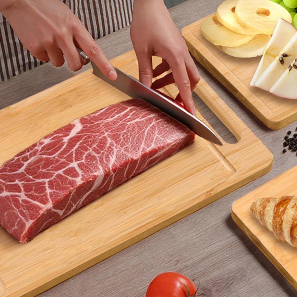 3PCS/SET Rectangular Bamboo Chopping Boards Hanging Cutting Block Cheese Serving Board  Camping