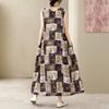 DIMANAF Nuevo 2026 Mujer Tallas Grandes Verano Playa Maxi Dama Vestido Largo Holgado Oversize Estampado Floral Vestido de Sol Ropa Chaleco Sin Mangas