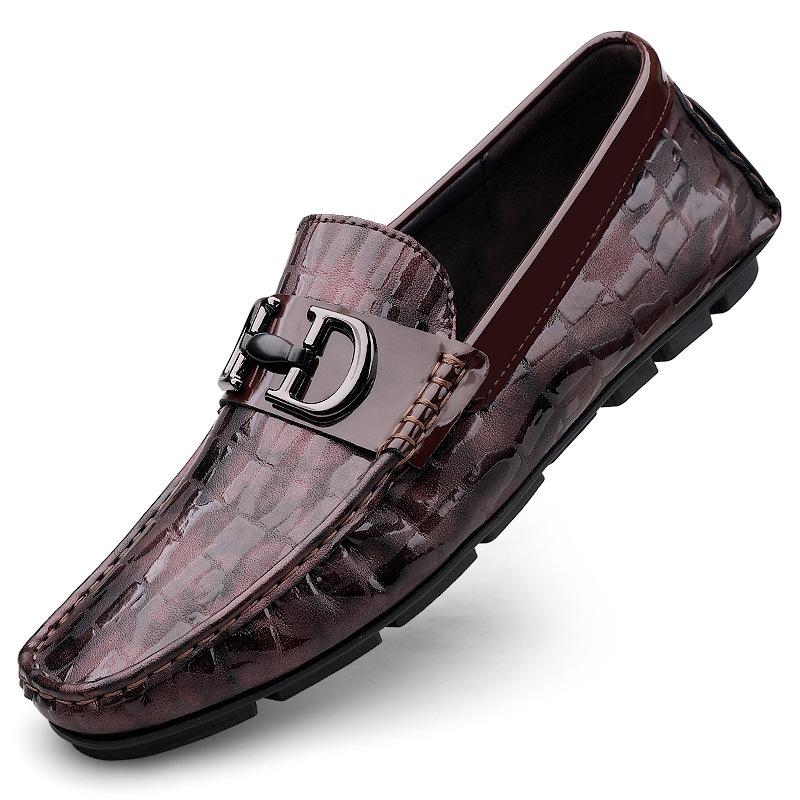 Macacão de sapatos de couro tamanho grande Sapatos Doudou couro genuíno estilo britânico sapatos casuais para dirigir