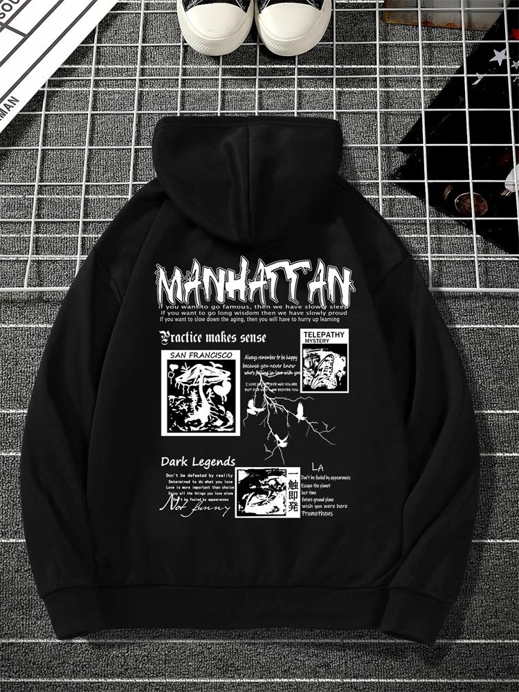 Autumn and Winter Men's Casual and Stylish Dove Letter Print Hooded Sweatshirt Jogging Pullover Street Hoodie S-3XL