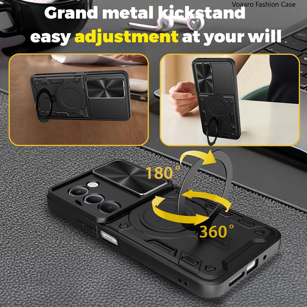 Kryt Slide Lens Armor Funda pro Xiaomi Redmi 15 5G Global 169mm Kryt pro Redmi 15 4G 171mm Kryt Magnetický Prsten Stojan Držák Kryt Capa